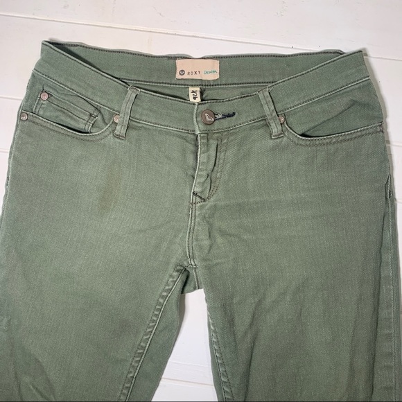 Olive Green Roxy Denim Pants Size 26 - Picture 5 of 7